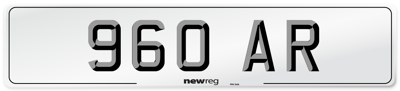 960 AR Number Plate from New Reg